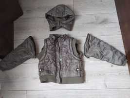 Курточка куртка безрукавка 86 трансформер оливкова
