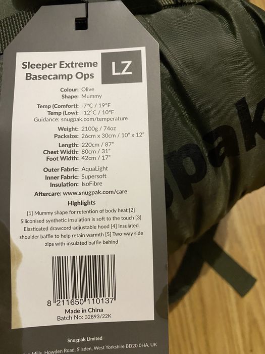 Snugpak extreme basecamp ops olive