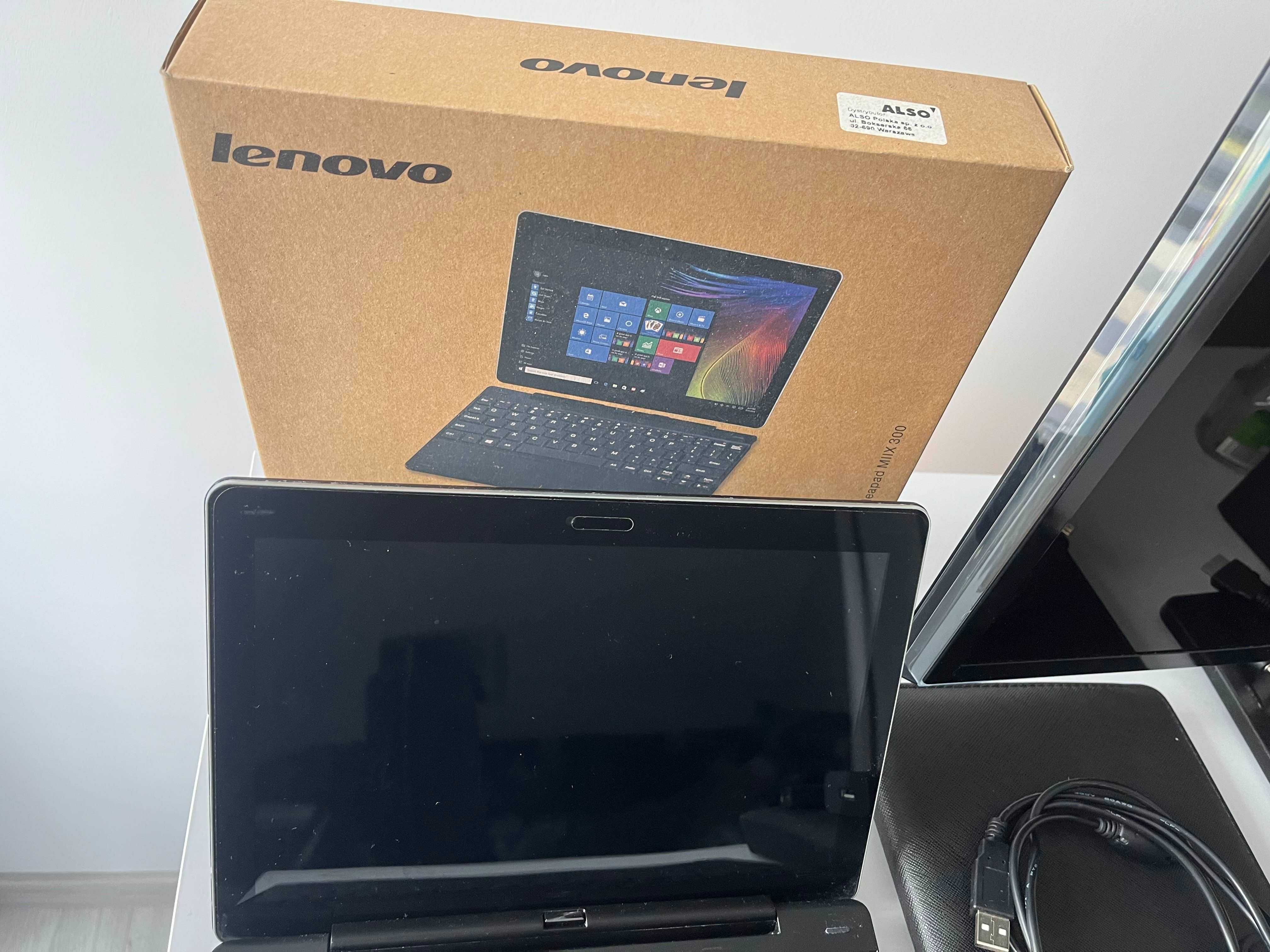 Tablet Lenovo Miix 300 z Windows 10 + klawiatura + akcesoria