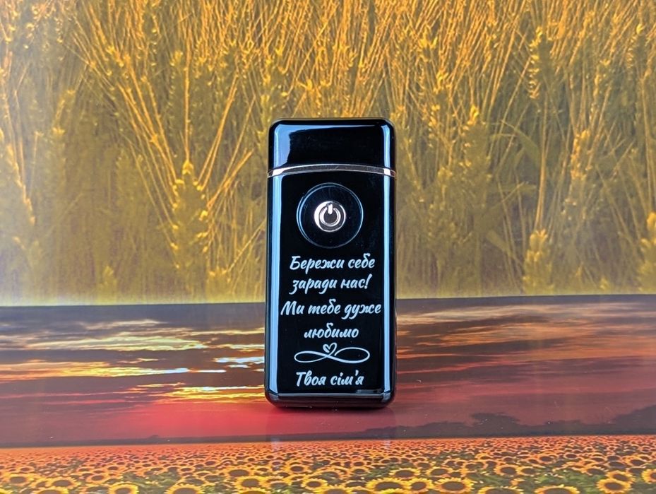 Турбо запальничка з гравіюванням. Зажигалка USB+газ