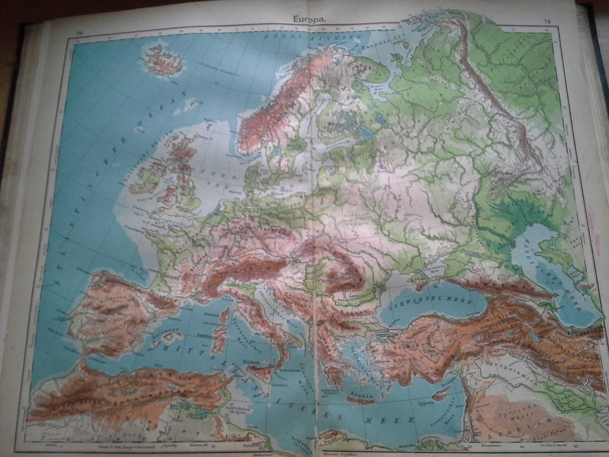 Atlas Geograficzny 1920r, atlas niemiecki Diercke Schulatlas