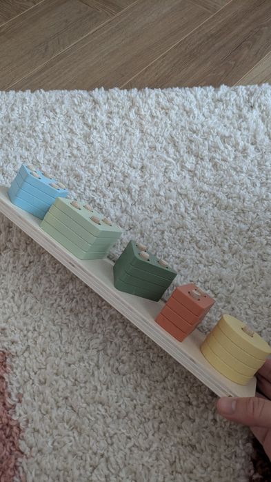 Zestaw 3 drewnianych zabawek Montessori