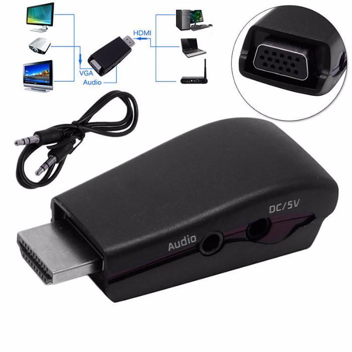 Conversor Adaptador HDMI para VGA com áudio - PS4