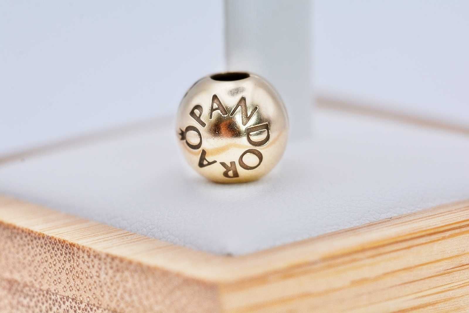 ORYGINALNY charms 3,32G Pandora 585 klips Signature Logo