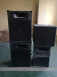 zestaw głośników firmy TOA (subwoofer + 3 głośniki)