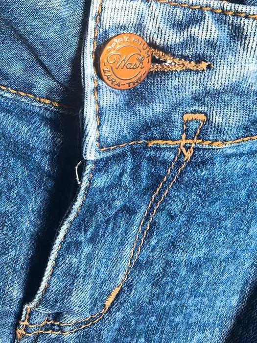 Jeansy niebieskie z dziurami, Zara Premium Wash, slim, y2k, vintage, S