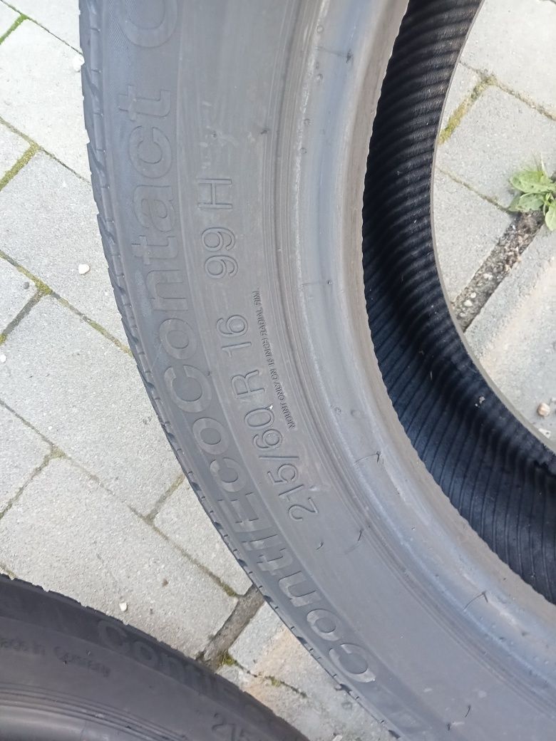 2x Opony Używane 215/60R16 Letnie Continental