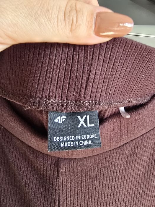 Spodnie dresowe damskie 4F brązowe XL cienkie wygodne