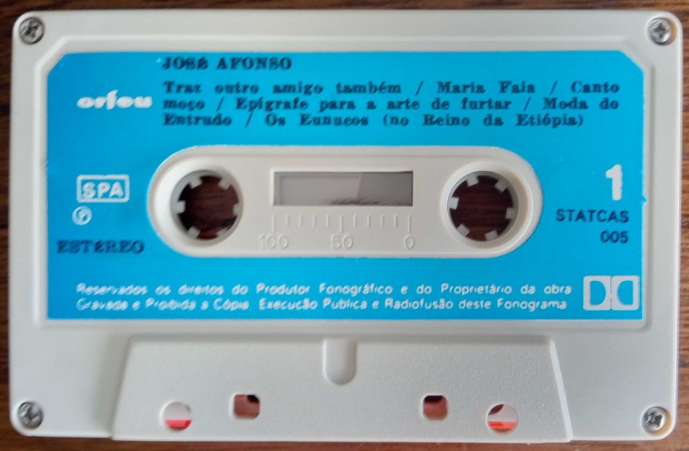 José Afonso	- - - - -		Traz Outro Amigo Também	- - - - -	K7