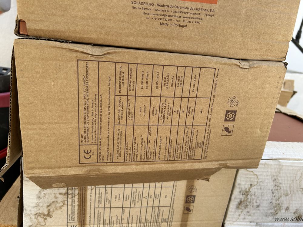 12 m2 tijoleira soladrilho vermelha com oleo repelente nova