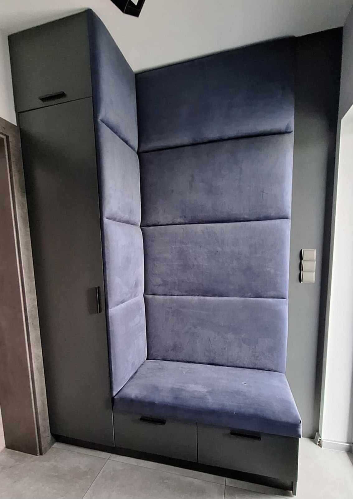 Zabudowa do wiatrołapu szafa do holu panele tapicerowane TRANSPORT