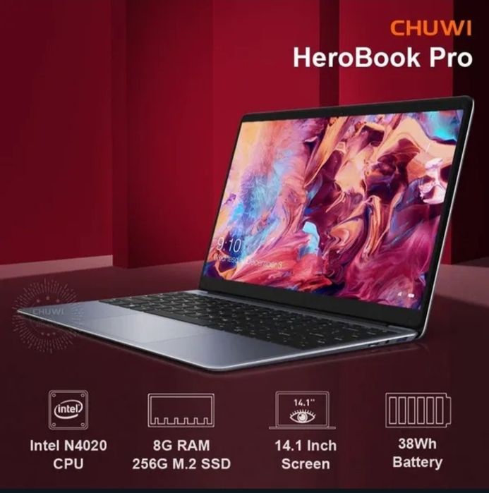 Portatil Chuwi HeroBock Pro 14.1 Intel N4020 2.6GHz 4K, 8GB 256GB W11