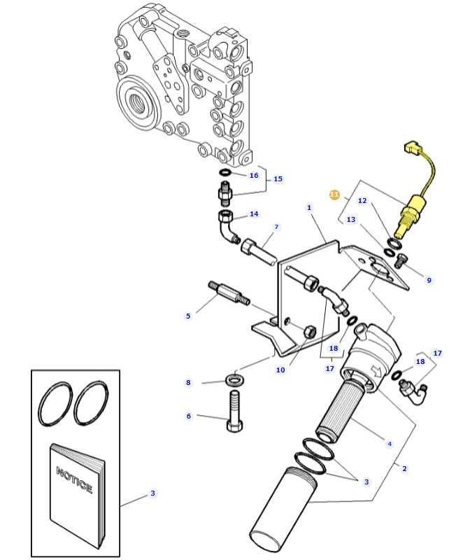 Oryginalny czujnik zapchania filtra hydrauliki MF 3798.633M3 OEM AGCO