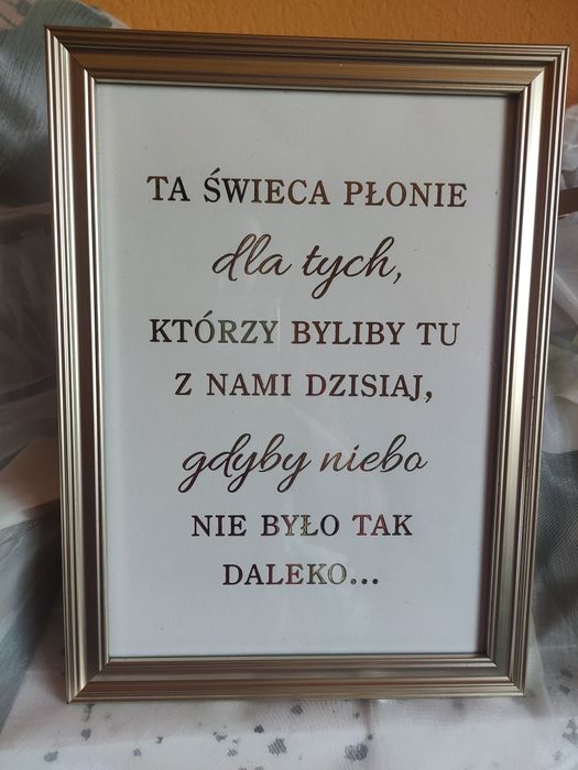 Dekoracja po weselu ,,ta świeca płonie,,