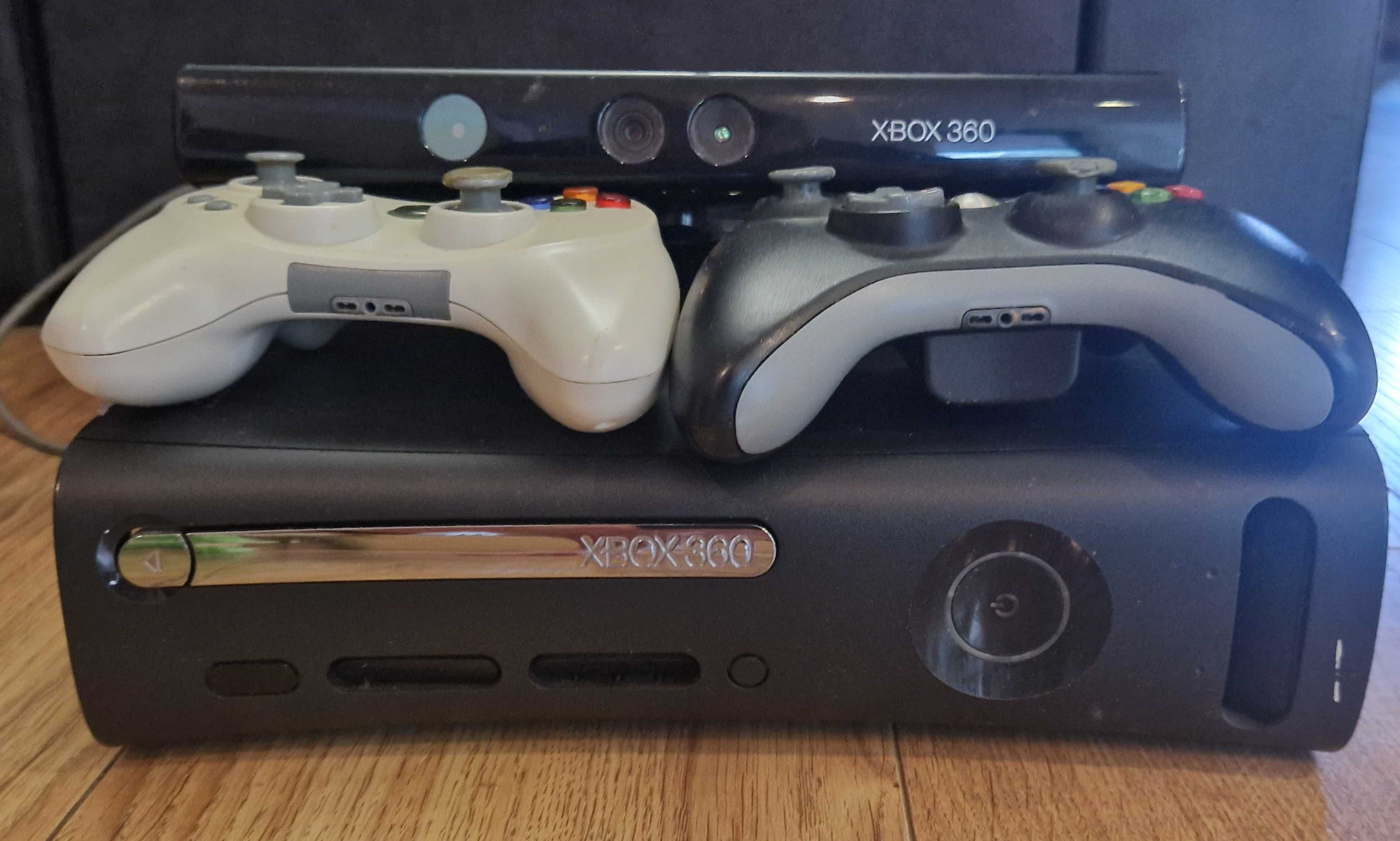Xbox 360 + Kinect + 2 pady + 27 gier – gotowy zestaw