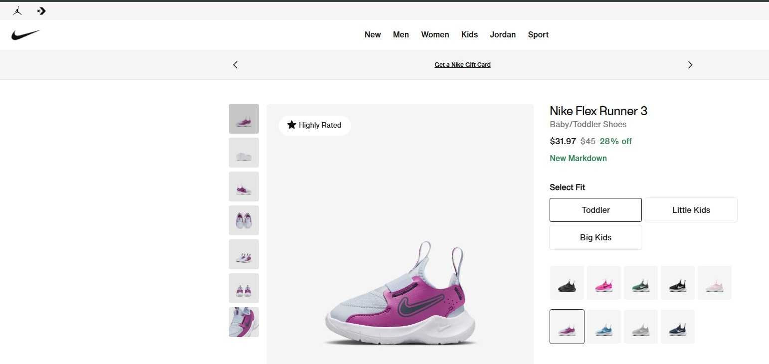 Дитячі оригінальні кросівки Nike Flex Runner 3