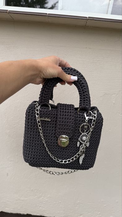 Torebka do ręki ręcznie robiona ze sznurka Handmade dziergana