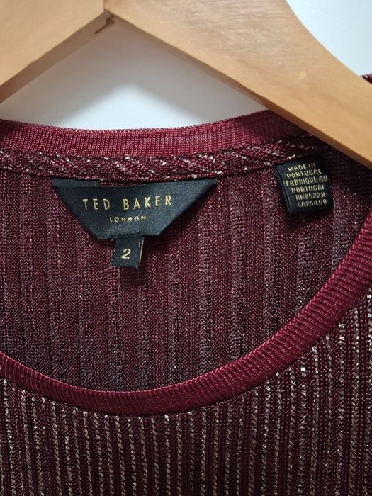 Ted Baker bordowa bluzka połyskującą damska M