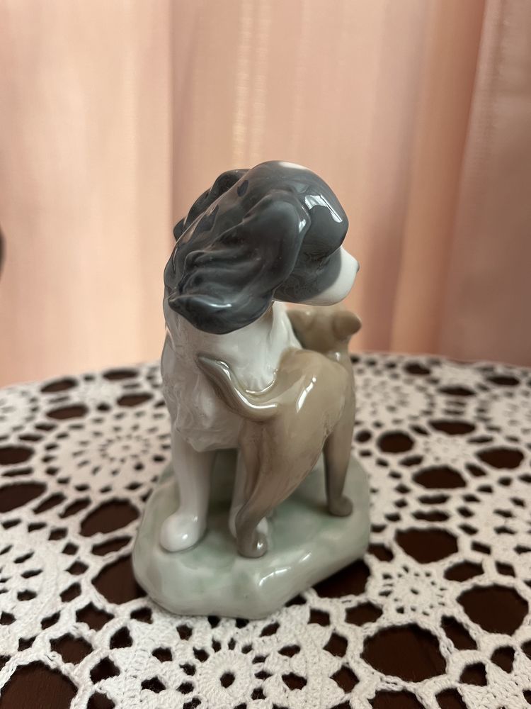 Cudna Lladro Nao Pies Kot Kolekcjonerska Figurka Porcelanowa vintage