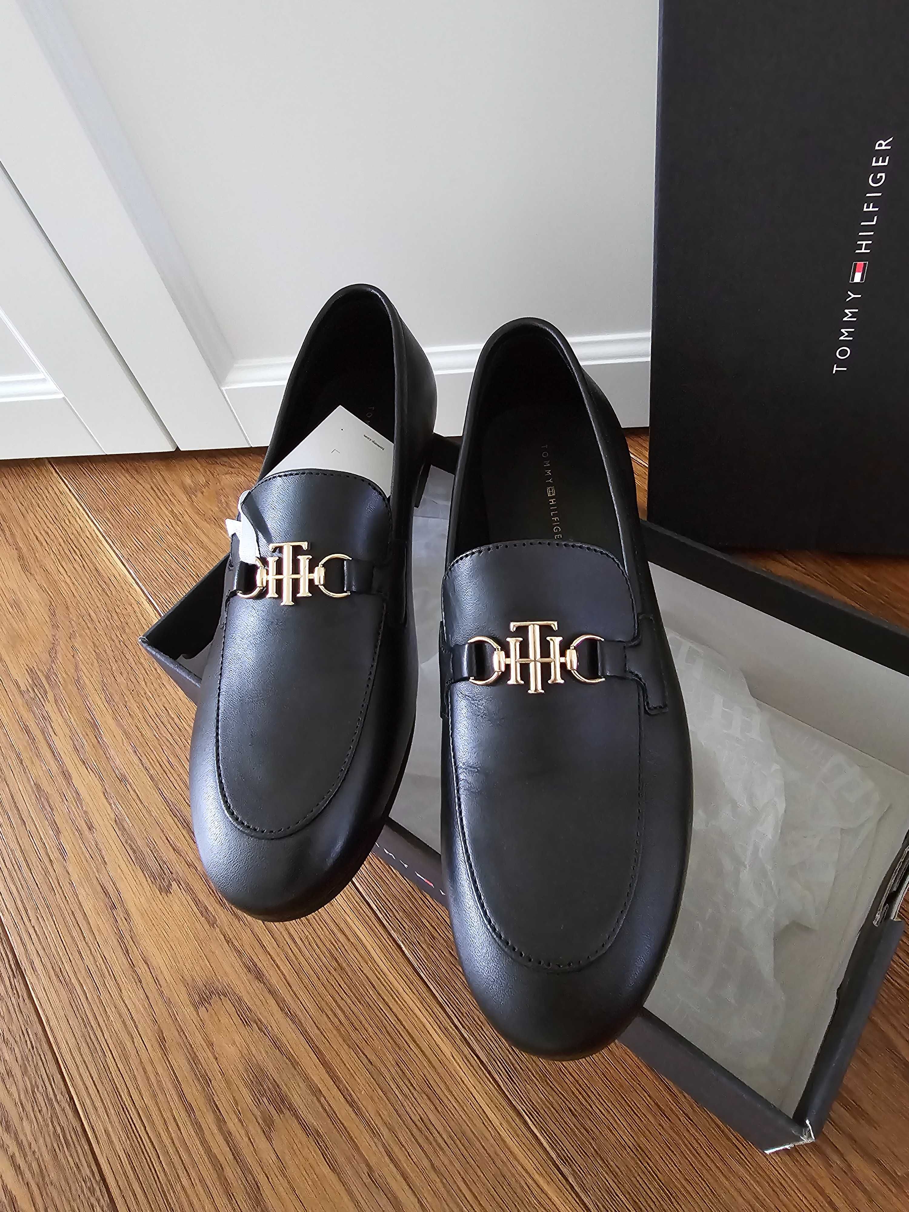 Tommy Hilfiger Mokasyny  Hardware Leather Loafer  39  oryginalne