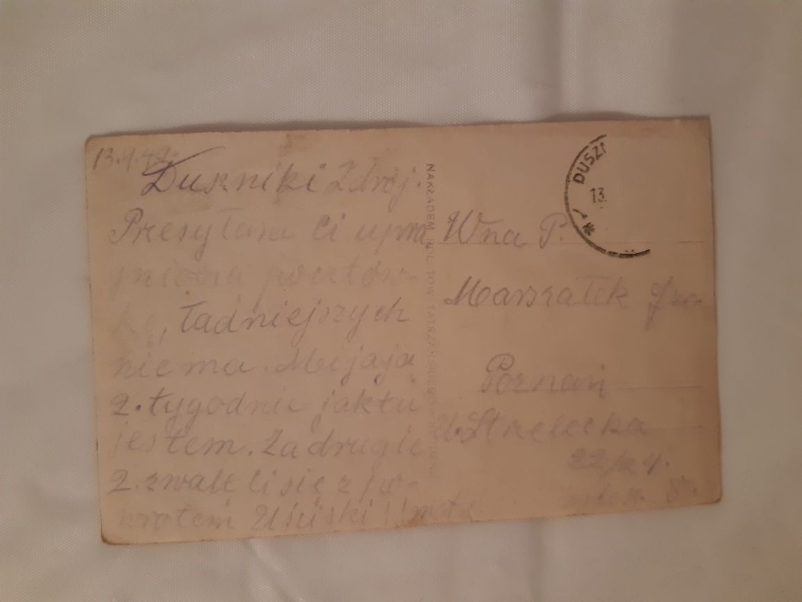Stara Przedwojenna Pocztówka Zdjęcie Mankowski Duszniki Zdrój