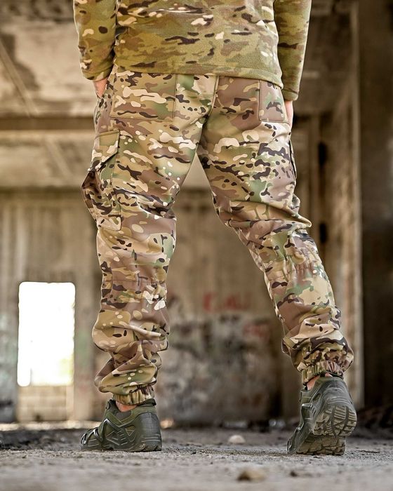 Тактичні штани джоггери Softshell Multicam без передоплат