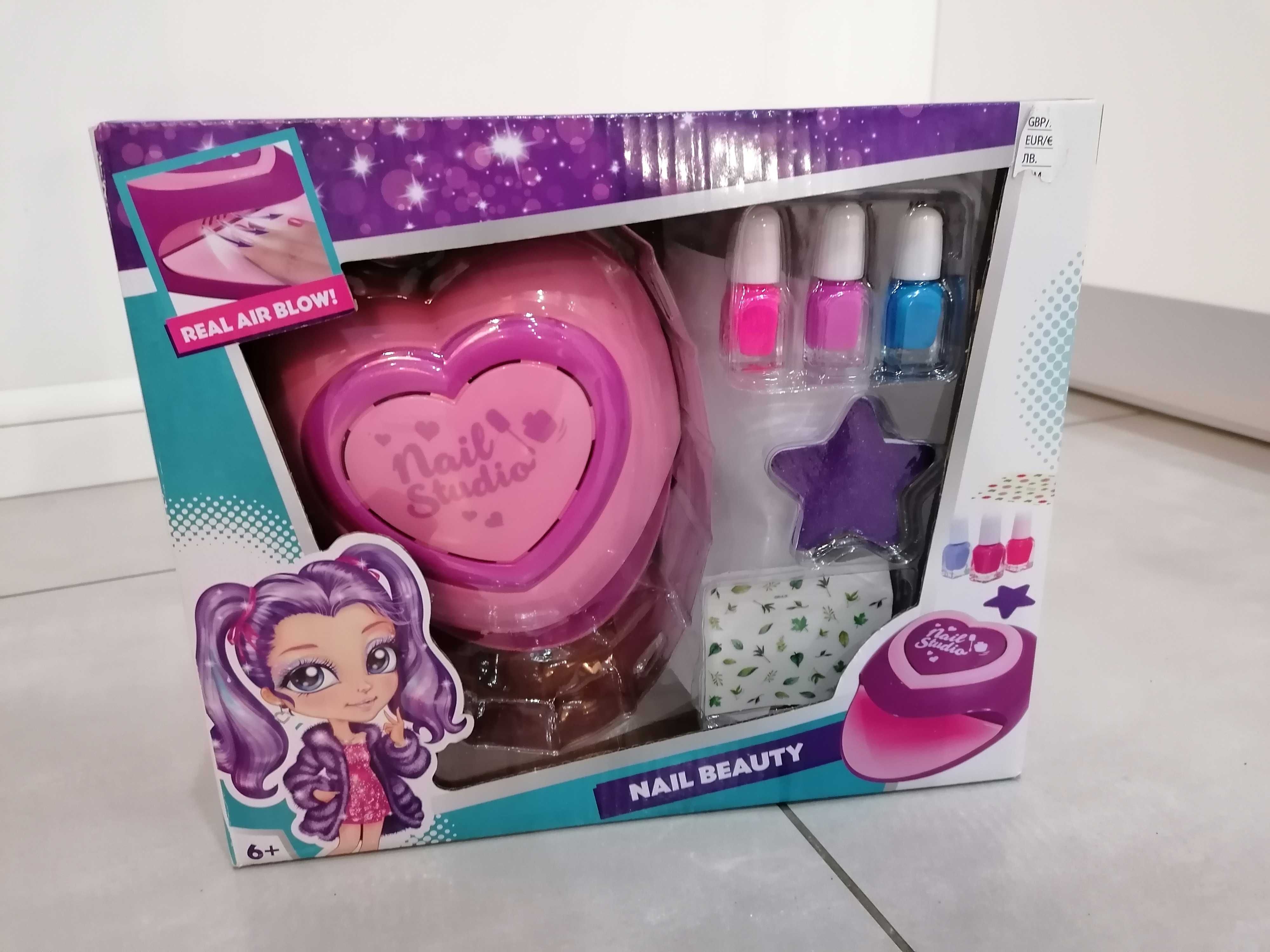 Zestaw manicure zabawka lampa + lakiery 3+