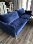 Optisofa, sofa granatowa welurowa