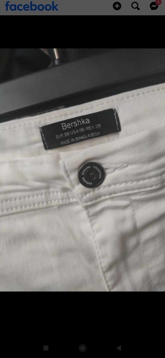 Bershka spodnie damskie białe