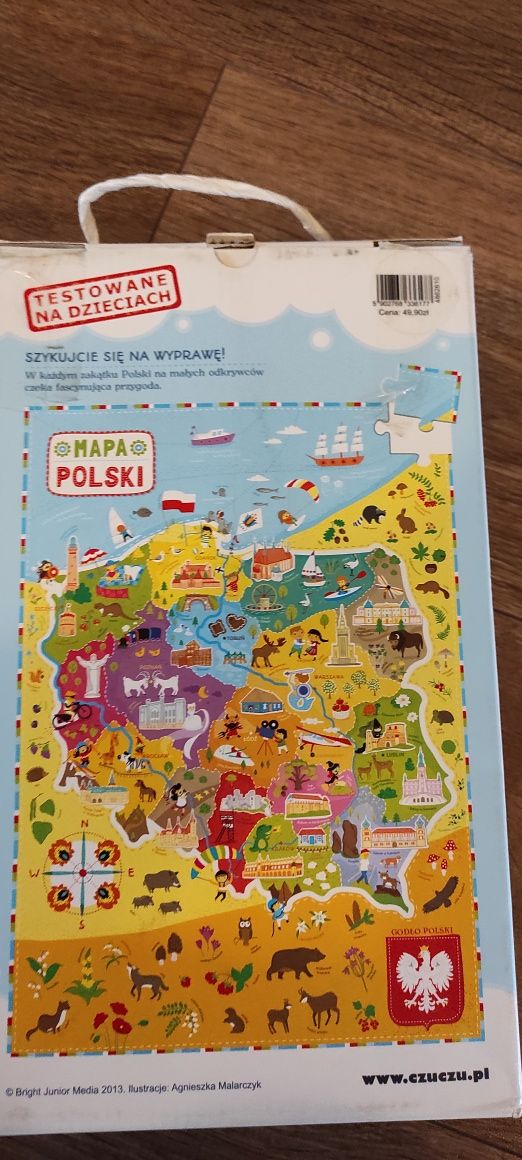 Mapa Polski puzzle Czu Czu 84 elementy