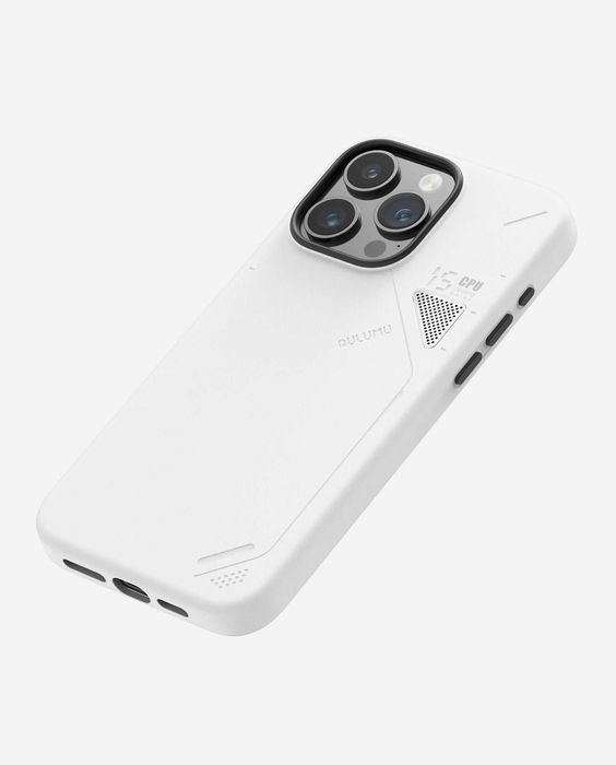 Capa Couro Vegan p/ iPhone 15 Pro Max Branco- Vegan Leather Case White