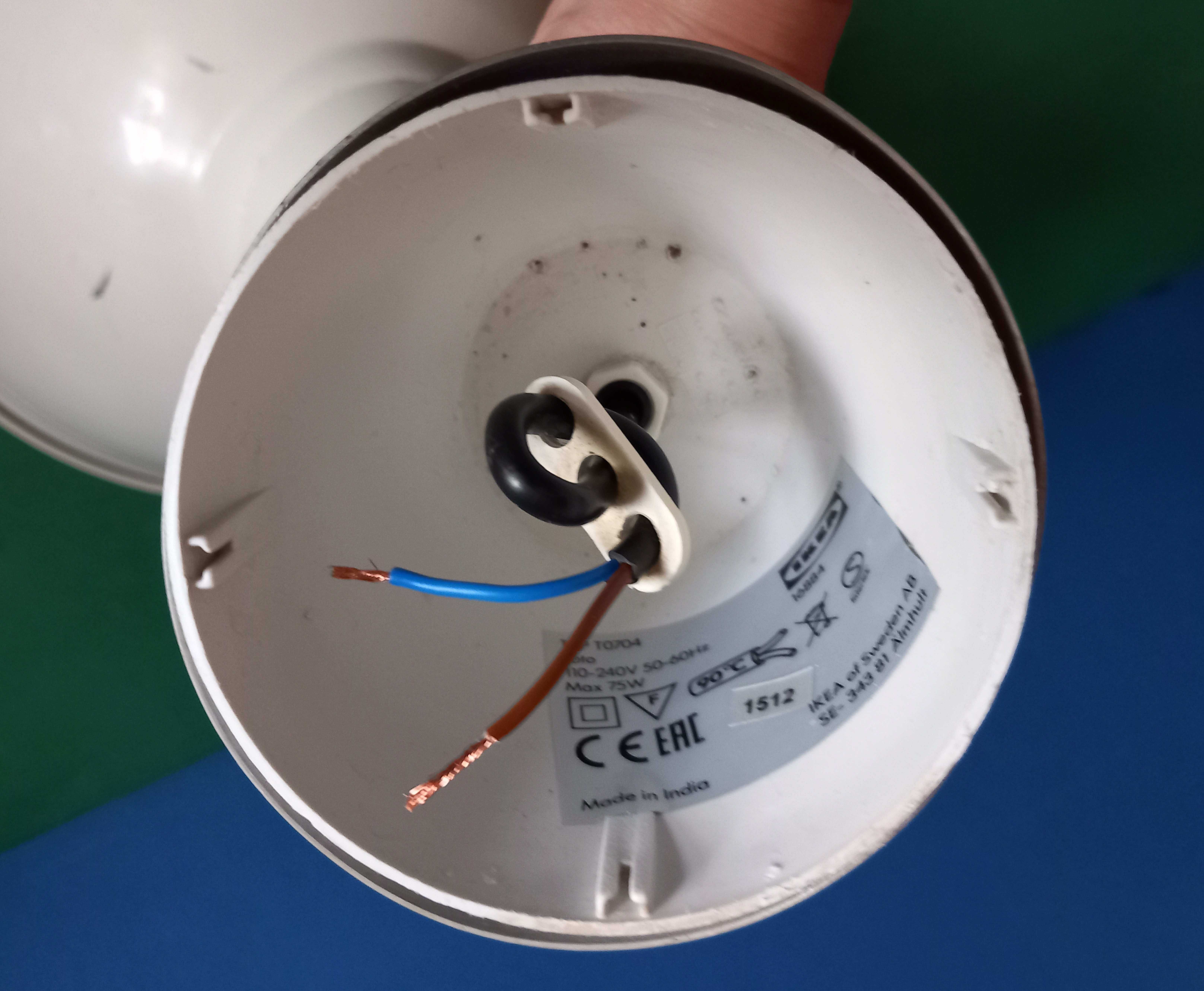 Oprawa metalowa Lampa wisząca IKEA kremowa śr. 38cm