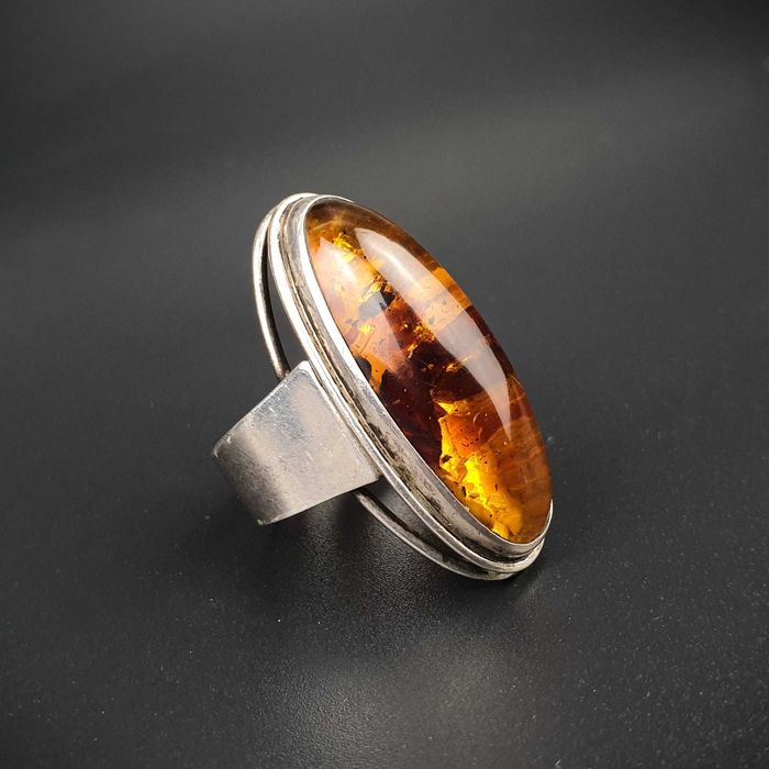 Stary srebrny pierścionek Fischland jak Orno Warmet Rytosztuka Imago