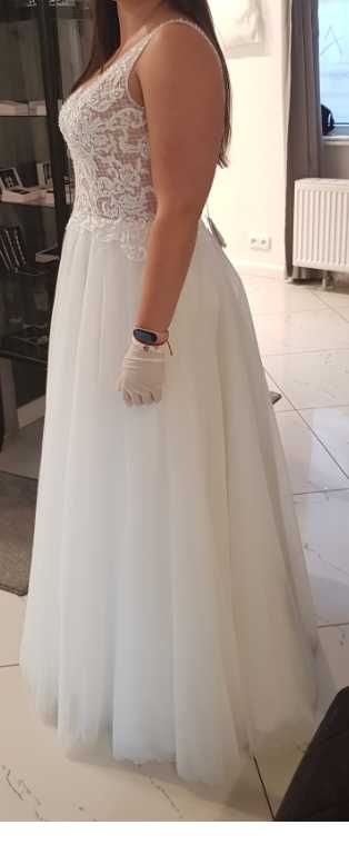 Suknia ślubna ivory + welon 180 cm, Sweetheart 11070