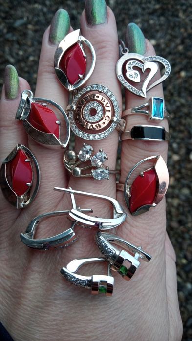 Срібні сережки, ланцюжки, браслети. 925