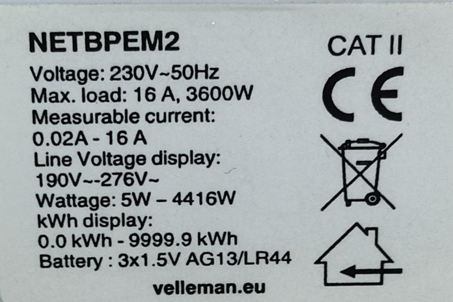 Miernik ilości zużytej energii kWh i kosztów energii, watomierz  Velle