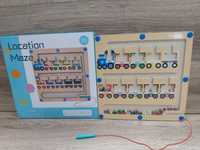 Nowa drewniana tablica edukacyjna Montessori ,magnetyczny pociąg