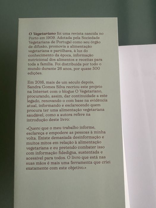 Livro “O Vegetariano” de Sandra Gomes Silva