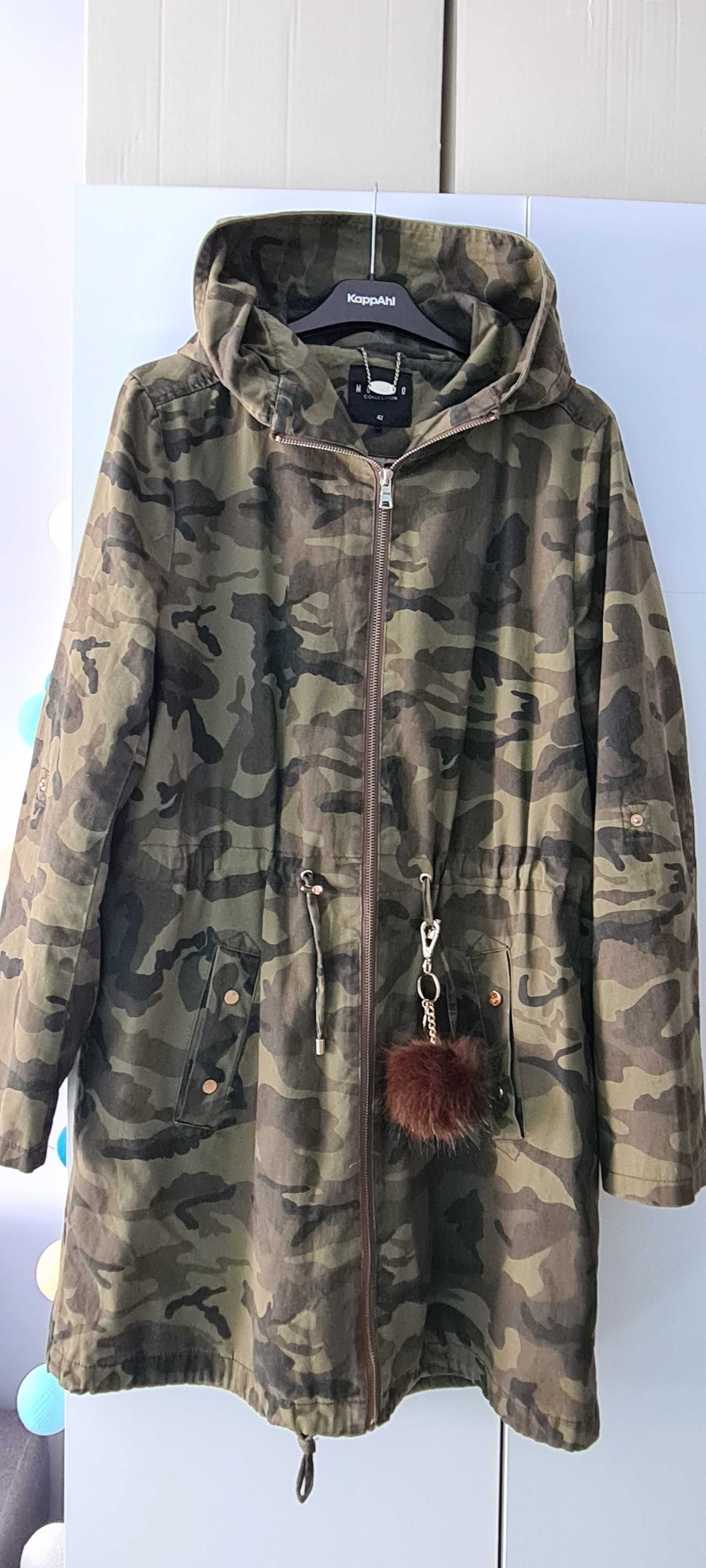 Parka płaszcz damski płaszczyk Mohito 42 L XL jak nowy moro khaki