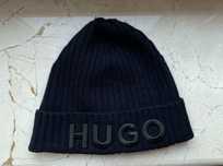 Hugo Boss granatowa czapka męska zimowa ciepła wełniana wełna