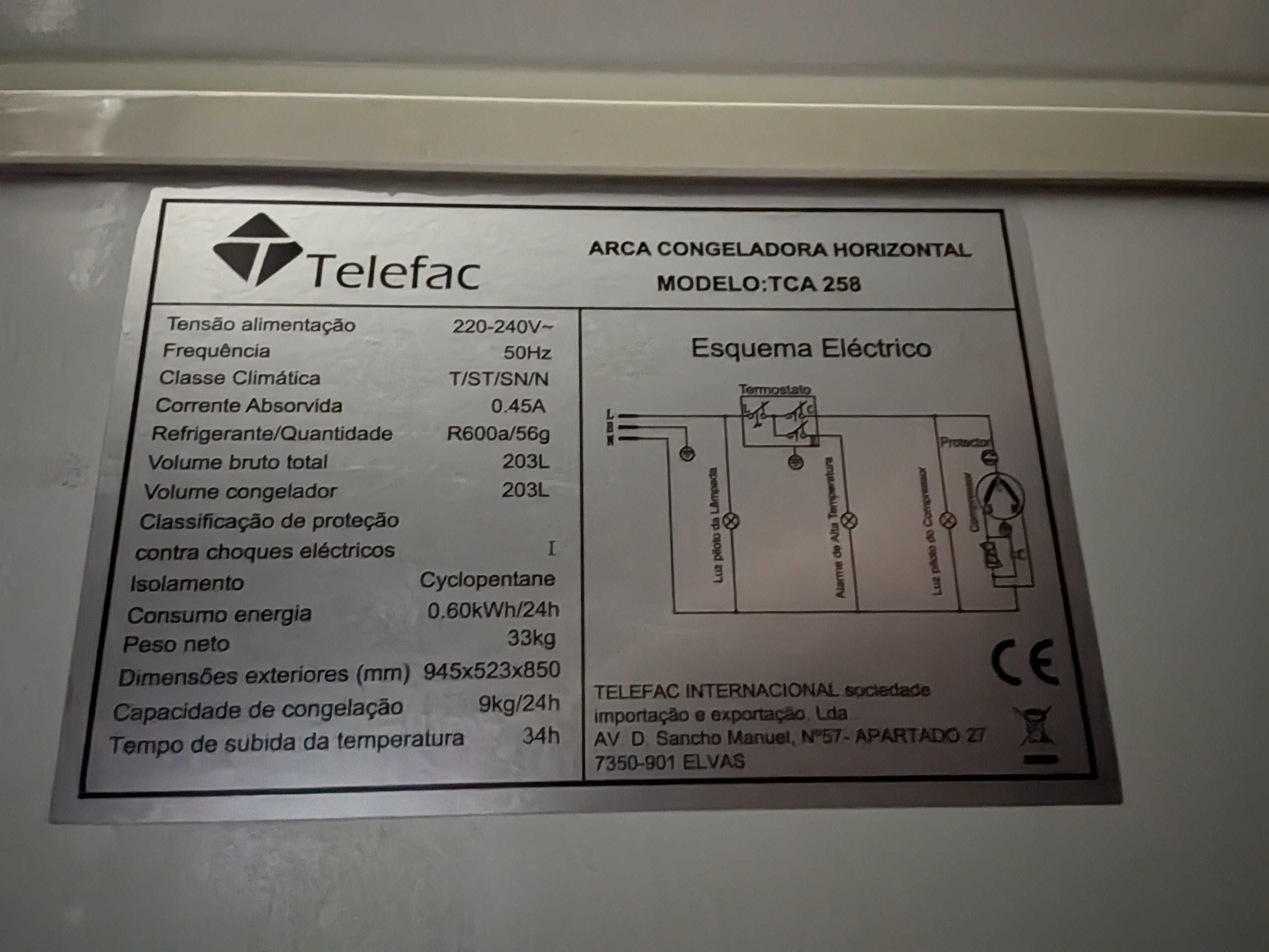 Arca Congeladora Telefac TCA258 - 203L A+