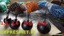 Zestaw kominiarski do komina Szczotka KULA 5 kg lina 15m! Producent