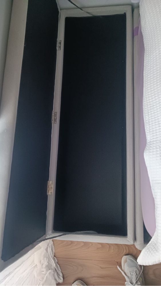 Cama sommier (paços de ferreira) 1,18mx2,00m com colchão + banqueta