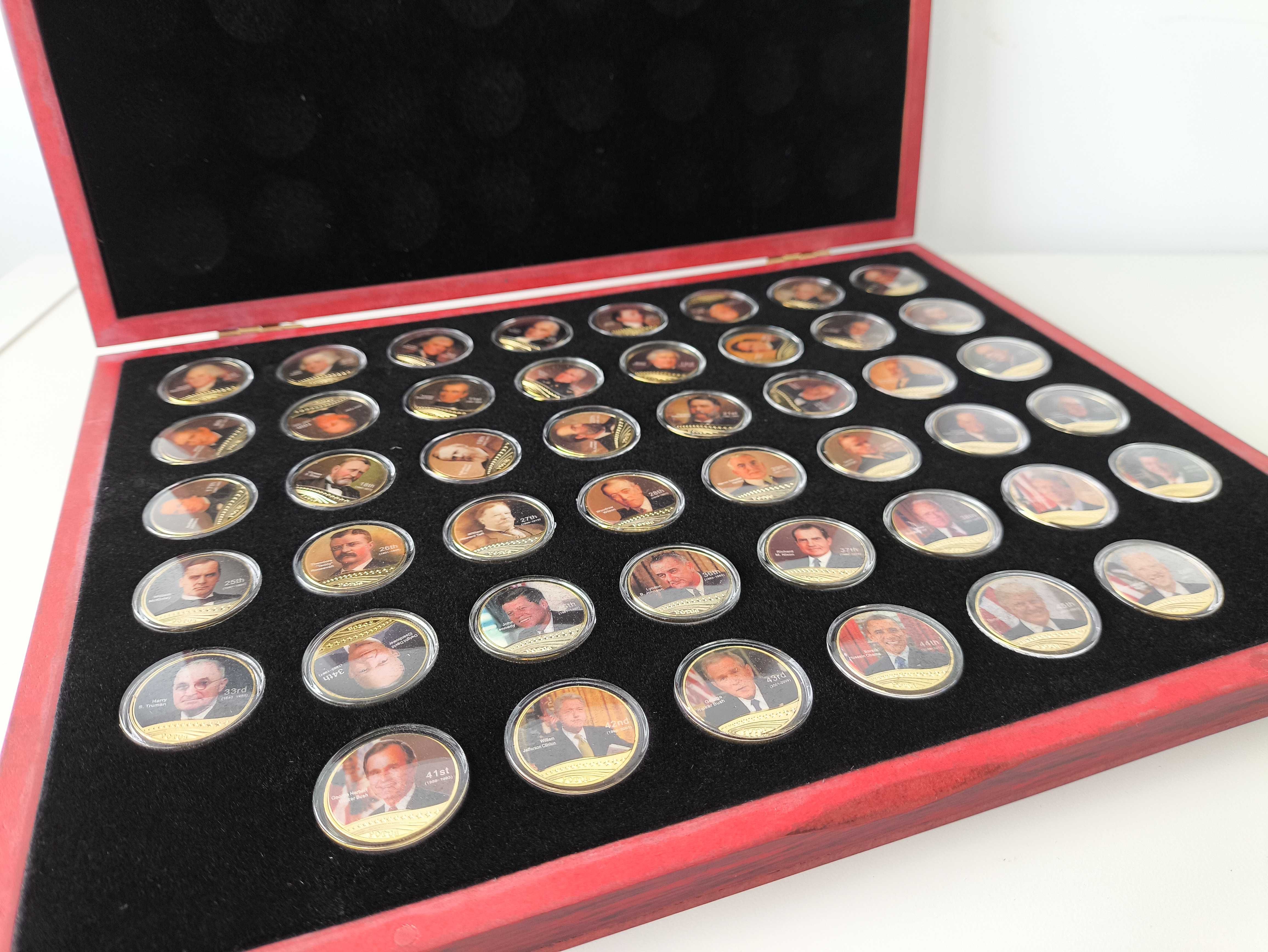 Conjunto de moedas comemorativas de presidentes dos EUA 46 moedas