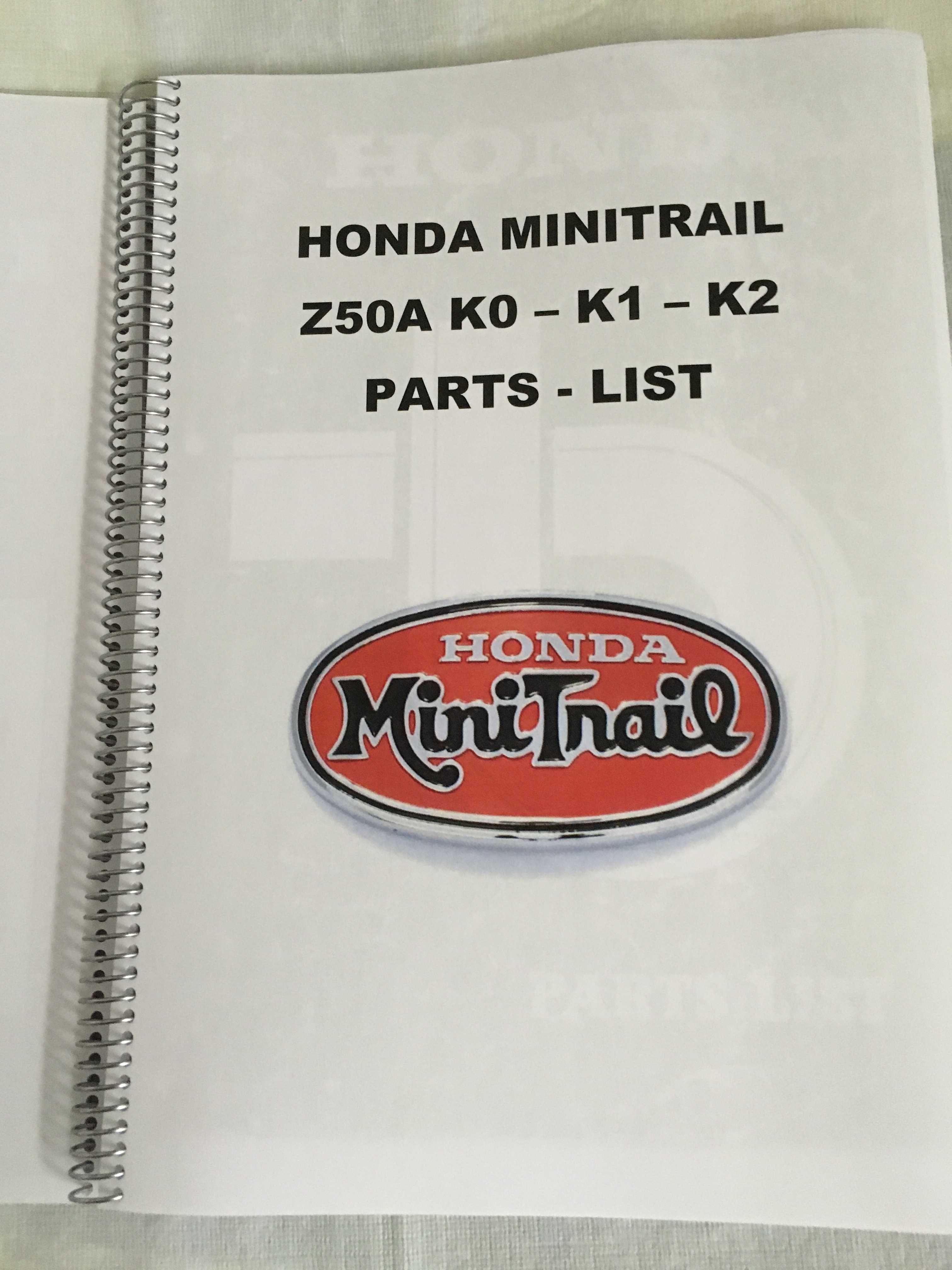 Honda Mini Trail Z50A Parts List (K0-K1-K2)