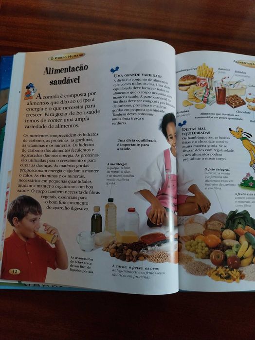 O Corpo Humano, livro didático, com personagens da Disney