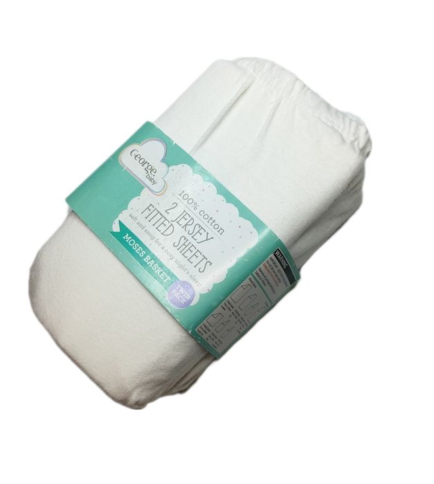 Jersey prześcieradła 2 szt jasno beżowe 28x75 George baby