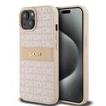 Etui DKNY Leather Mono Stripe & Metal Logo na iPhone 15 / 14 / 13 - ró