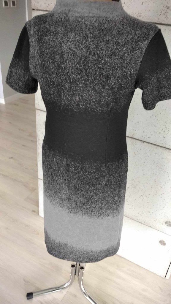 Cieniowana czarna sukienka top secret czarna szara grafit 36 s