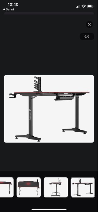 Biurko gamingowe Ultradesk FRAG LED RGB 140x66 cm – używane